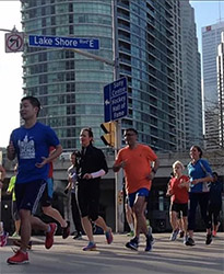 A group of Running Rats on Lakeshore Boulevard